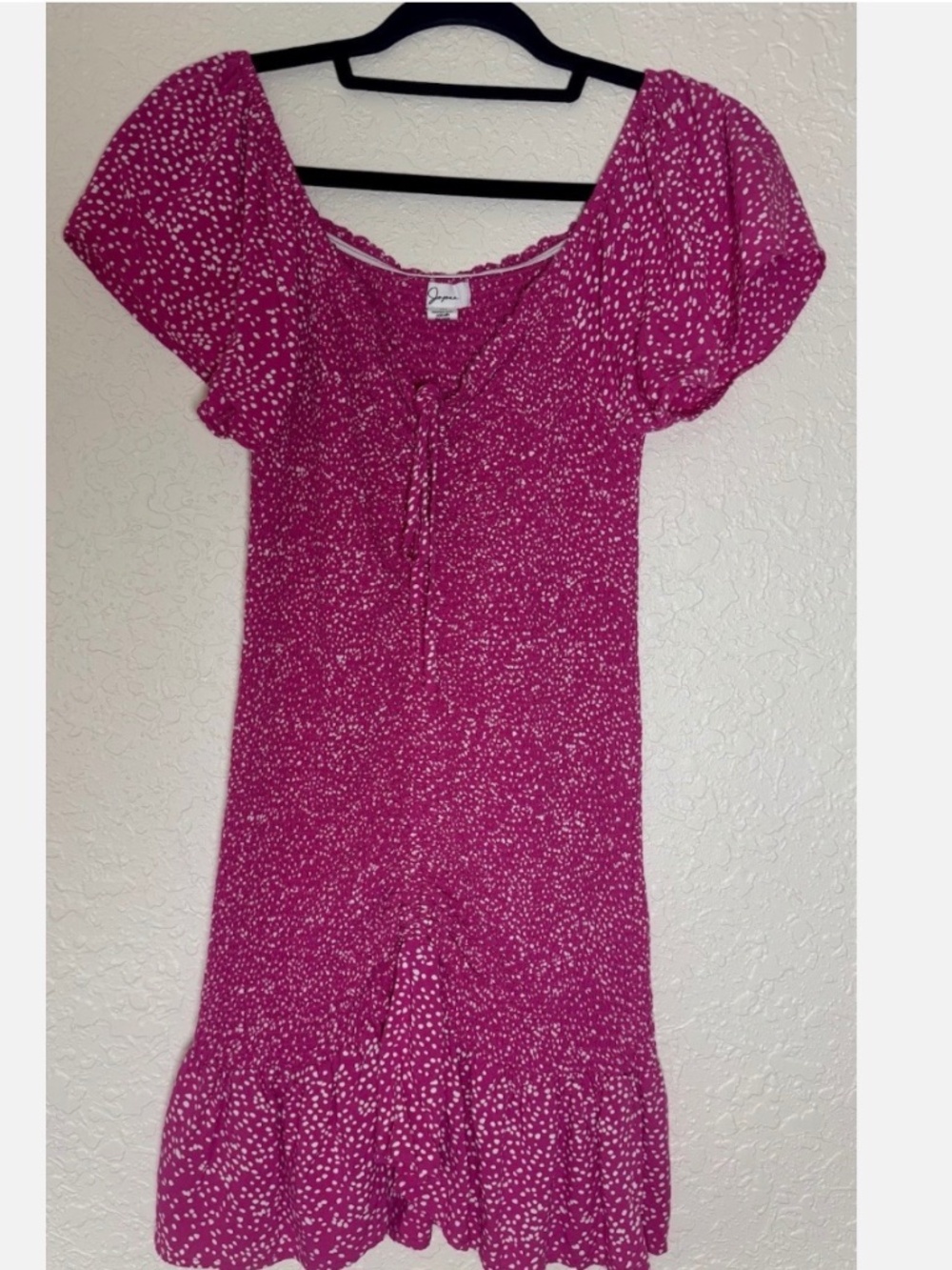 Japna Pink Fit & Flare Dress M – Ruffle Hem Cottagecore Coquette Fairy Style
